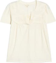 Lucky Brand Lace Pintuck Top