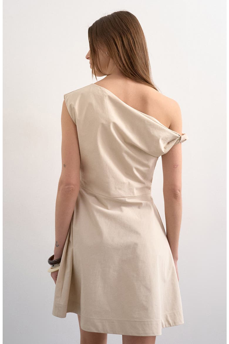 One-Shoulder Structured Minidress, Alternate, color, WHITE