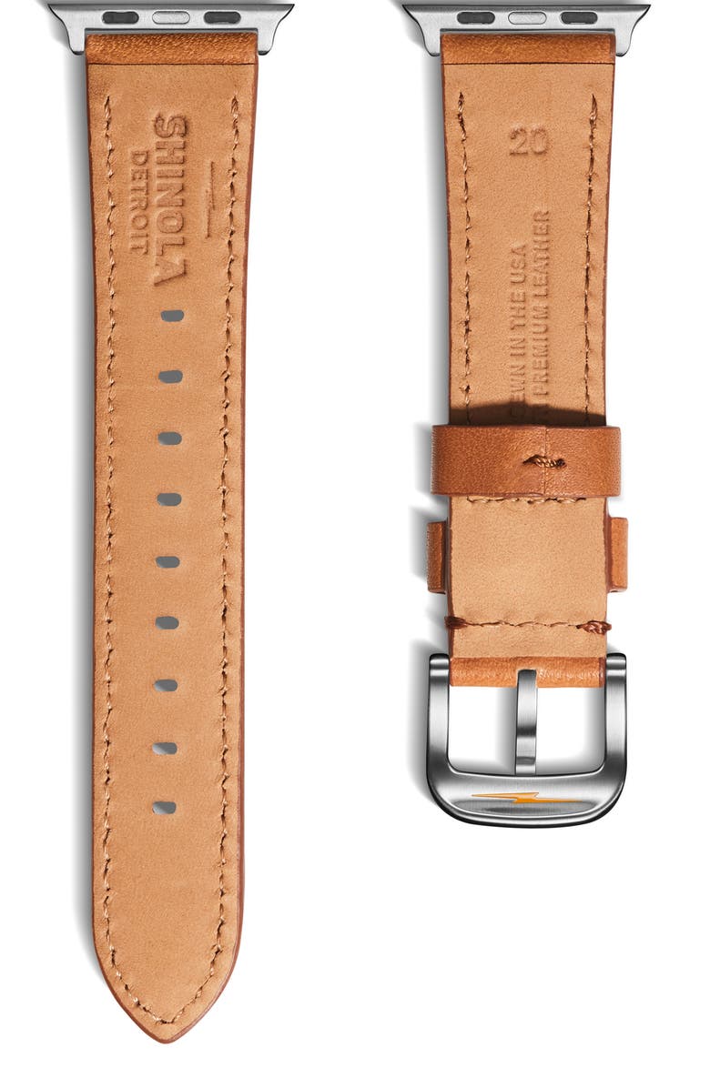 Shinola Leather 20mm Apple Watch<sup>®</sup> Watchband, Alternate, color, 