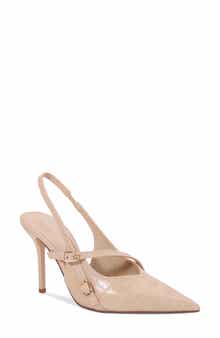 Carlee Croc Embossed Pointed Toe Slingback Pump
