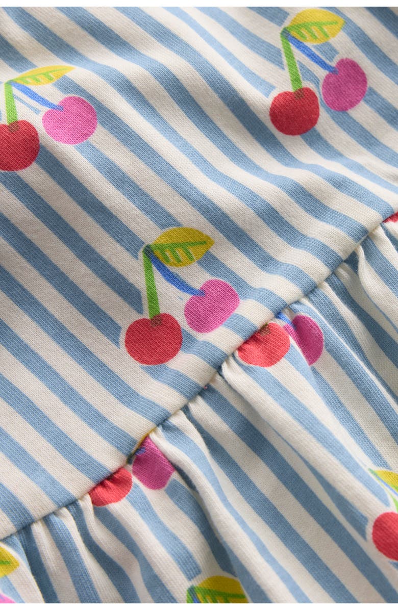 Mini Boden Kids' Stripe & Cherry Cotton Jersey Dress, Alternate, color, Blue Cherry Stripe