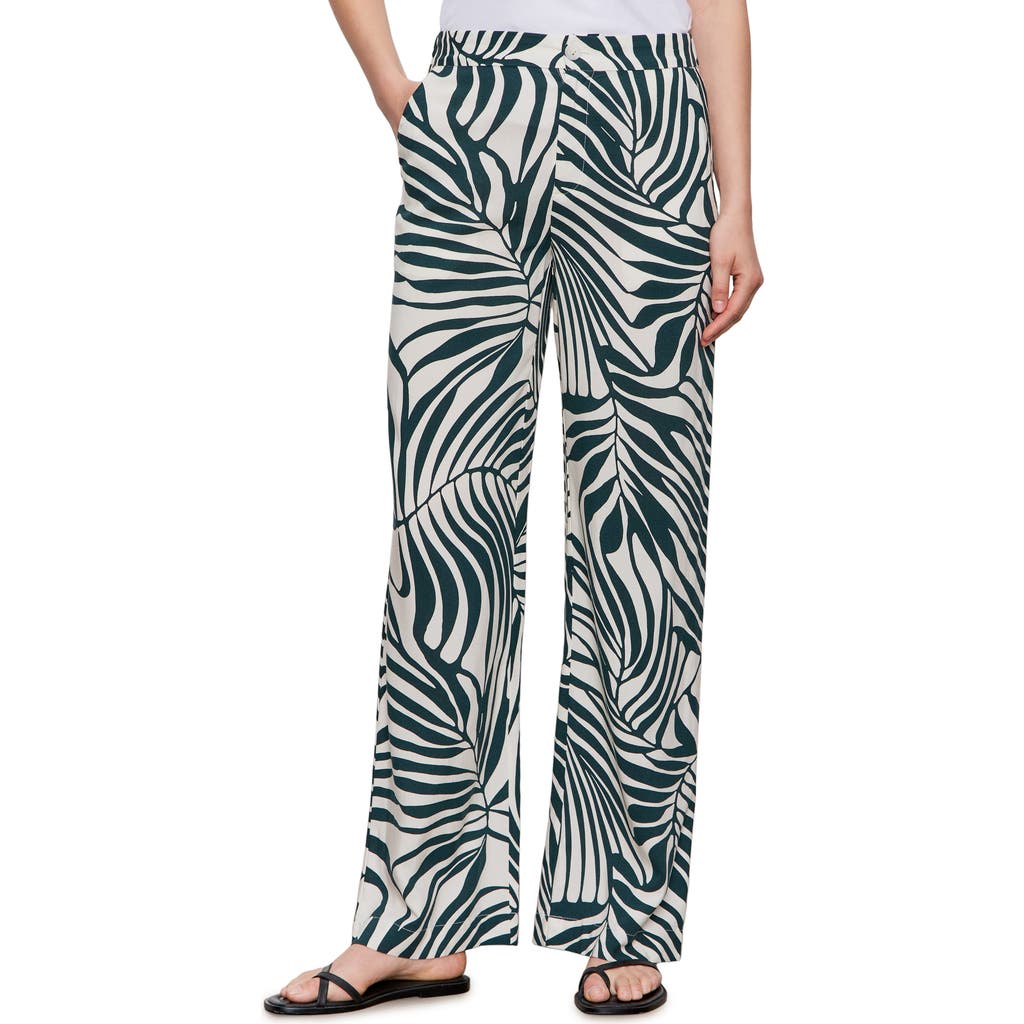 Sanctuary Print Wide Leg Trousers In Black