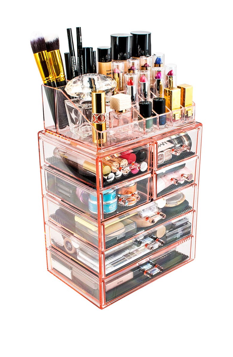 SORBUS Makeup Storage Organizer - Pink, Alternate, color, 