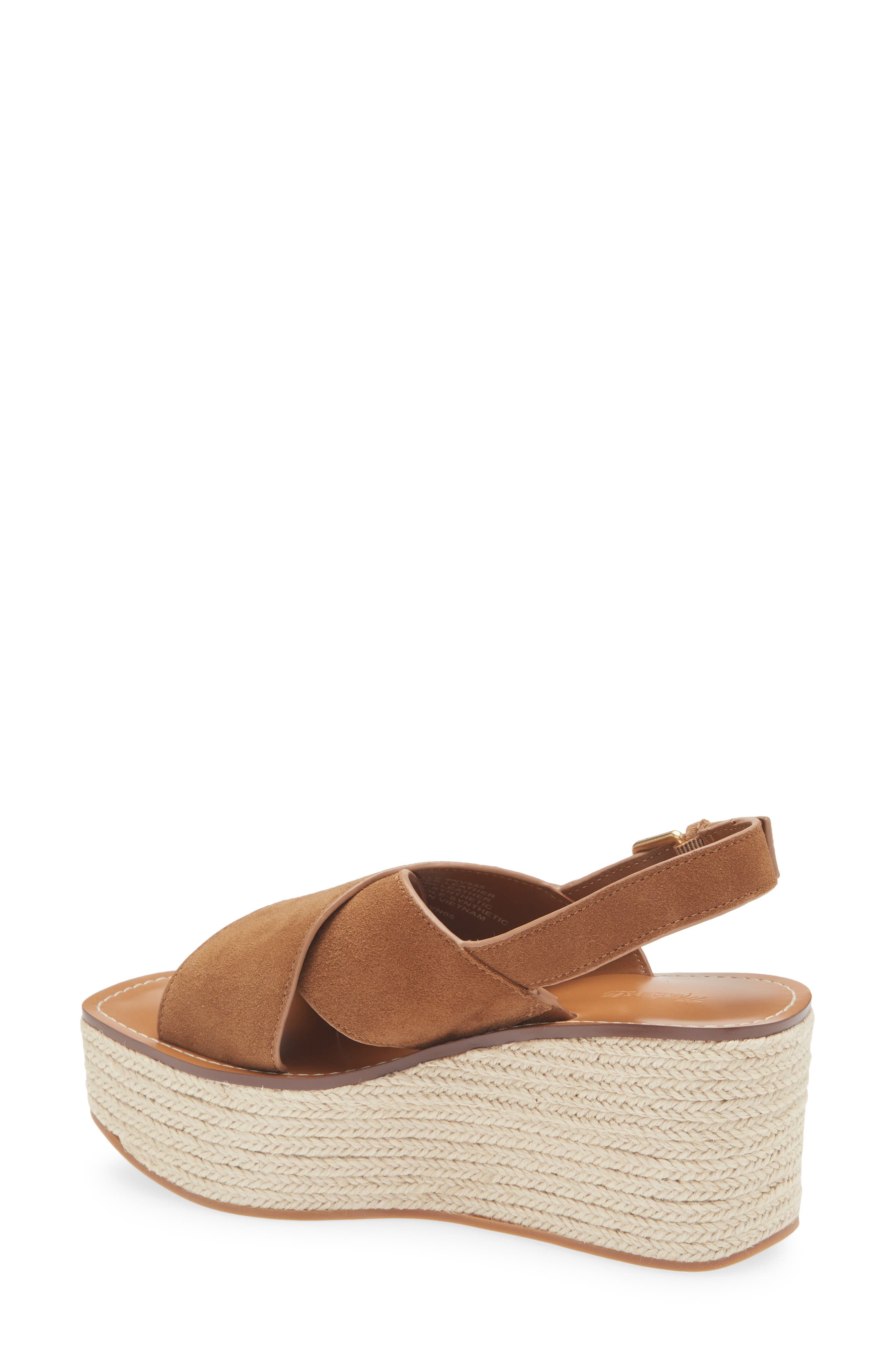 Madewell The Amee Wedge Sandal, Alternate, color, Aged Cognac