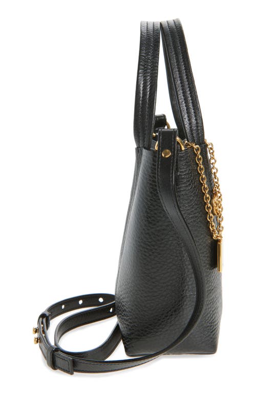 Chloé Small Spin Leather Crossbody Tote In Black
