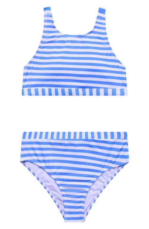 Beach Lingo Kids' Stripe Two-piece Swimsuit In Brown