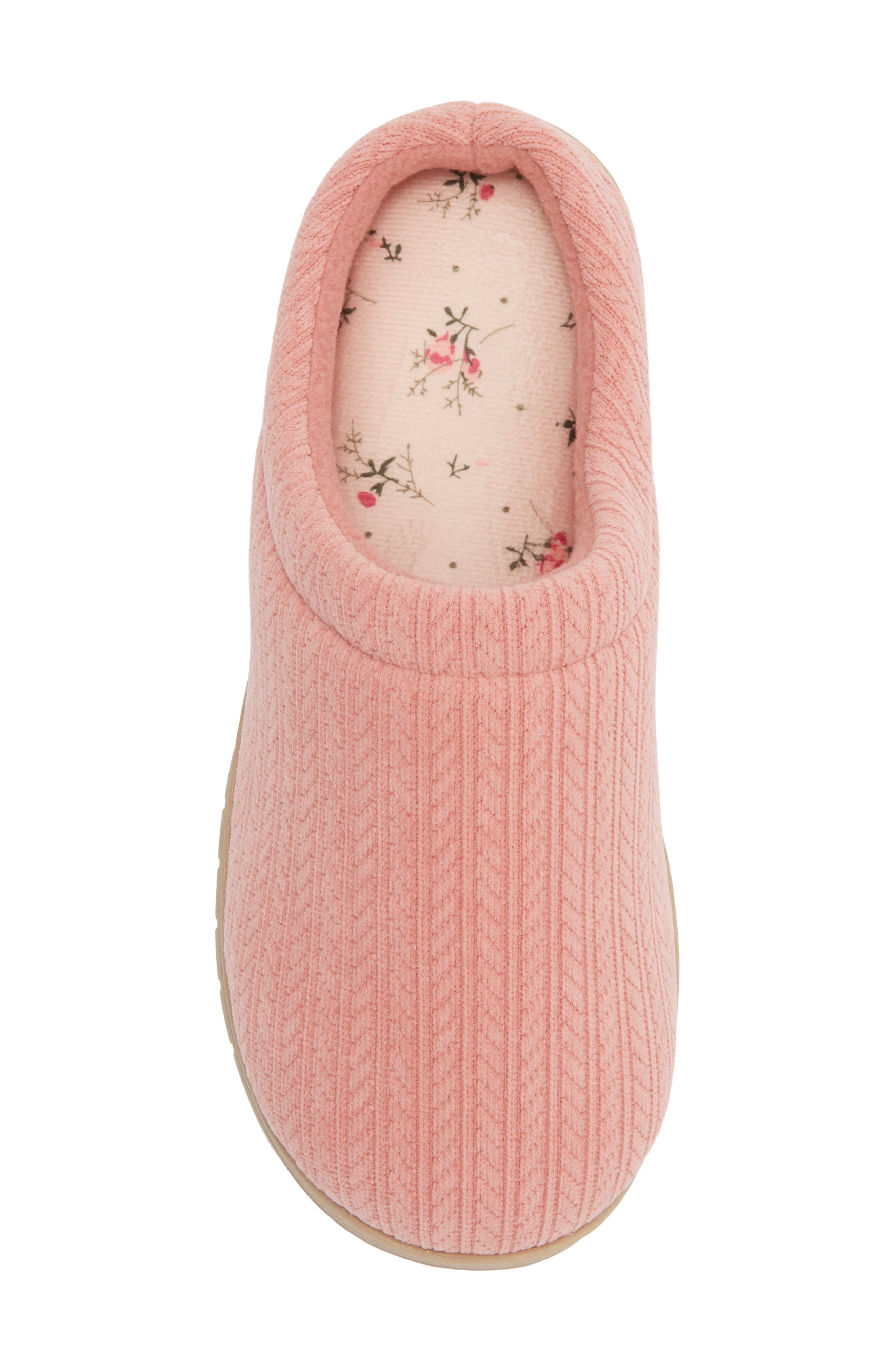 Jersey Cable Clog Slipper, Alternate, color, PINK