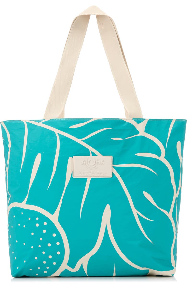 Aloha Collection Day Tripper Ulu Nui Water Resistant Tyvek<sup>®</sup> Tote, Main, color, Dark Teal/ Sandstone