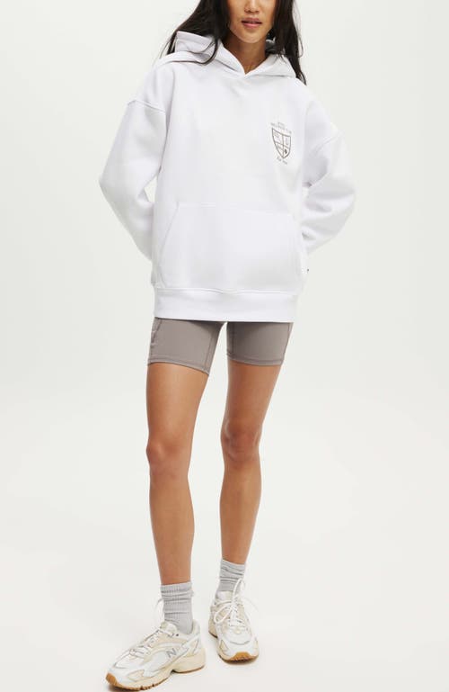 Cotton On Body Plush Premium Graphic Hoodie In White Heritage Wellness Club