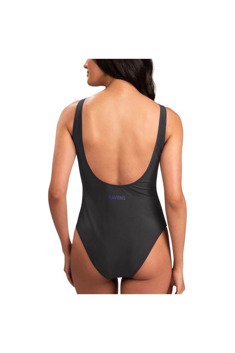Women's G-III 4Her by Carl Banks Black Baltimore Ravens Making Waves One-Piece Swimsuit, Alternate, color, Black