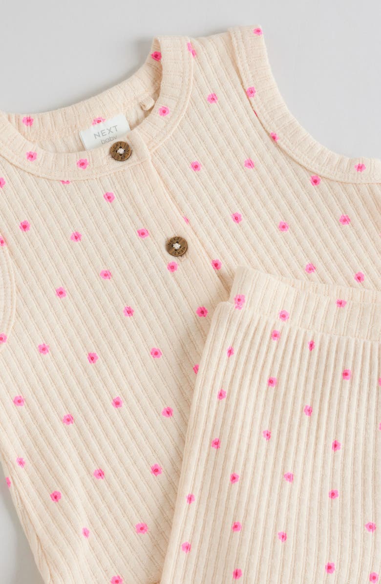 NEXT Kids' Ribbed Vest & Pants Set, Alternate, color, Pink