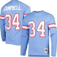 Mitchell & Ness Men's Mitchell & Ness Earl Campbell Light Blue Houston Oilers 1984 Retired Player Name & Number Long Sleeve T-Shirt