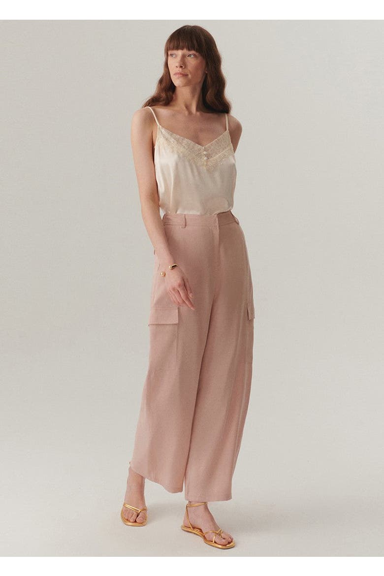 Gemma High Waist Cargo Trousers, Main, color, POWDER