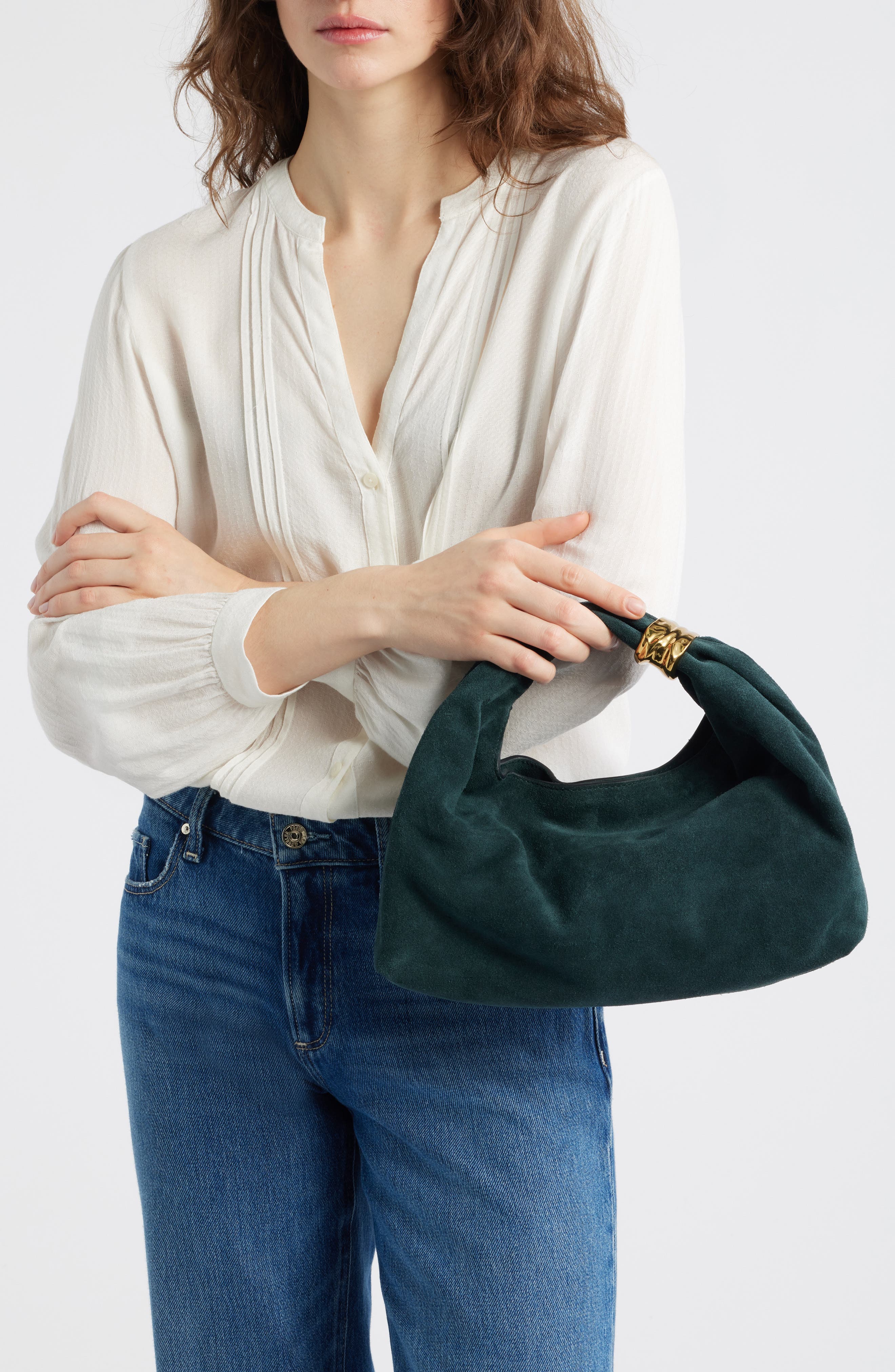 The Suede Mini Ring Pouch, Alternate, color, MIDNIGHT FOREST