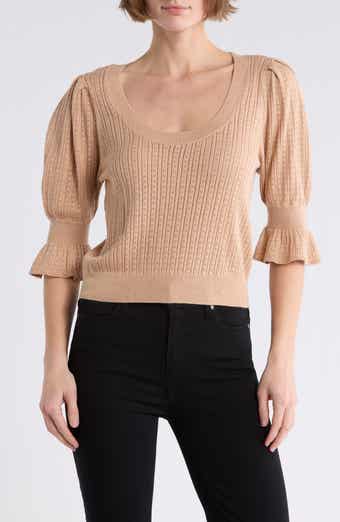 PAIGE Magnolia Pointelle Scoop Neck Sweater