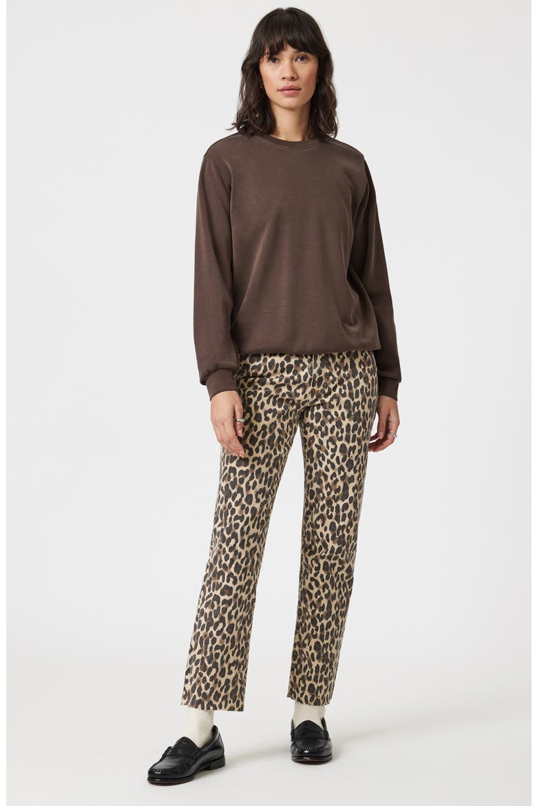 New York Leopard Print Ankle Straight Leg Jeans, Alternate, color, LEOPARD DENIM