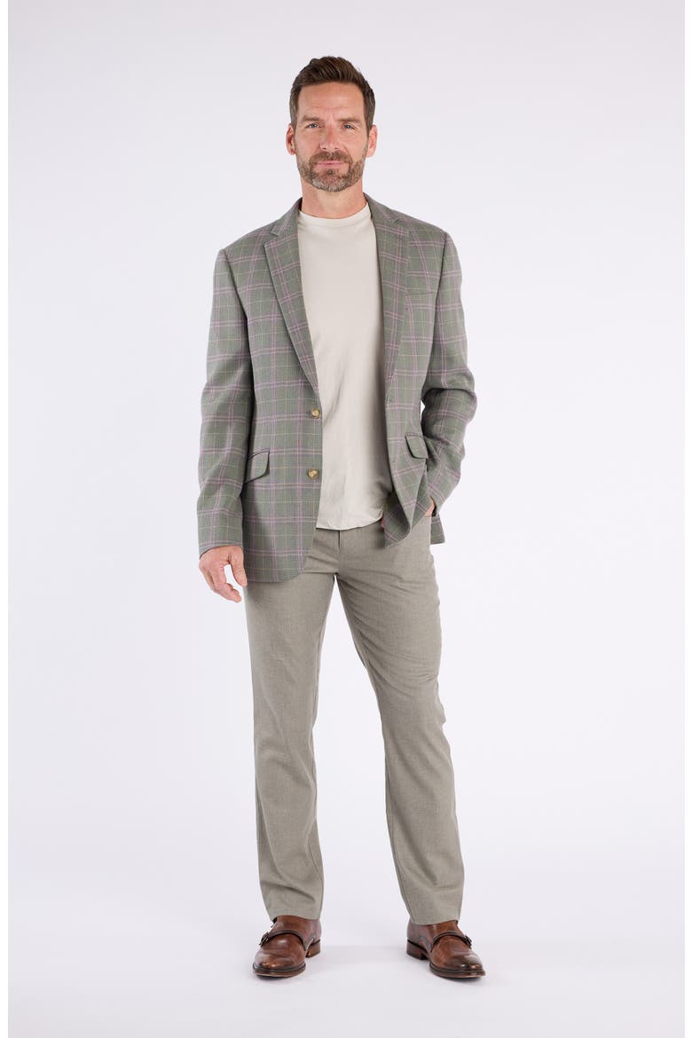 Windowpane Sport Coat, Alternate, color, MOSS