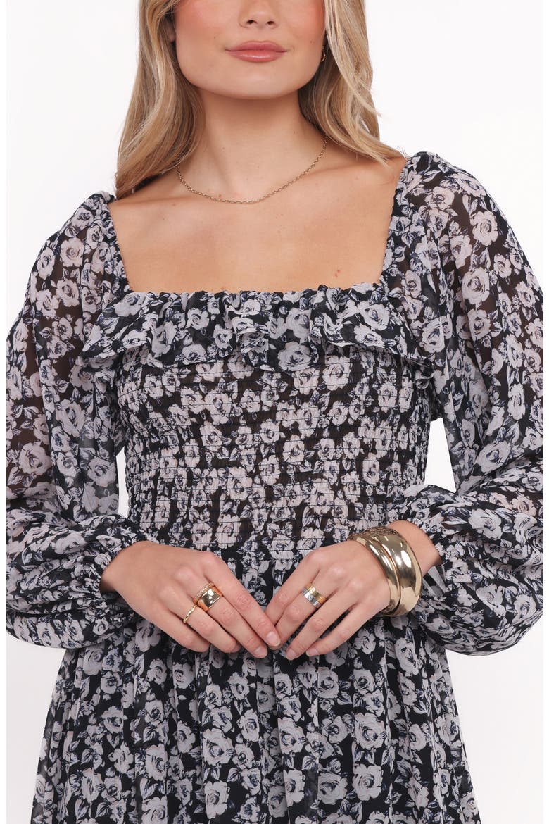 Faith Floral Print Long Sleeve Maxi Dress, Alternate, color, BLACK FLORAL