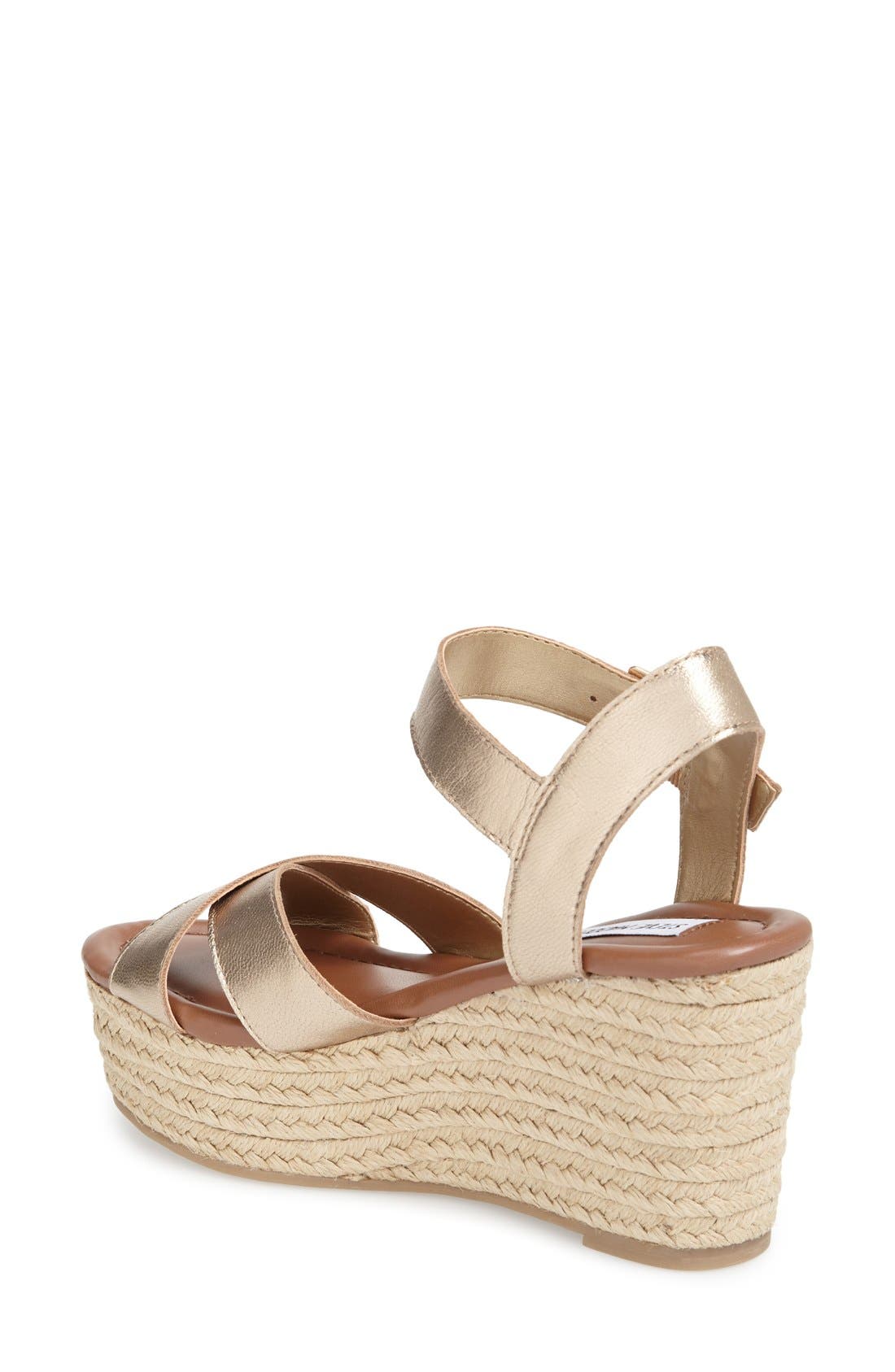 'Surfbrd' Espadrille Wedge Sandal, Alternate, color, GOLD LEATHER