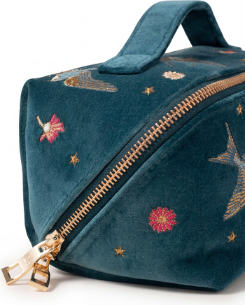 Elizabeth Scarlett Swallows Open Flat Velvet Makeup Bag | Nordstrom