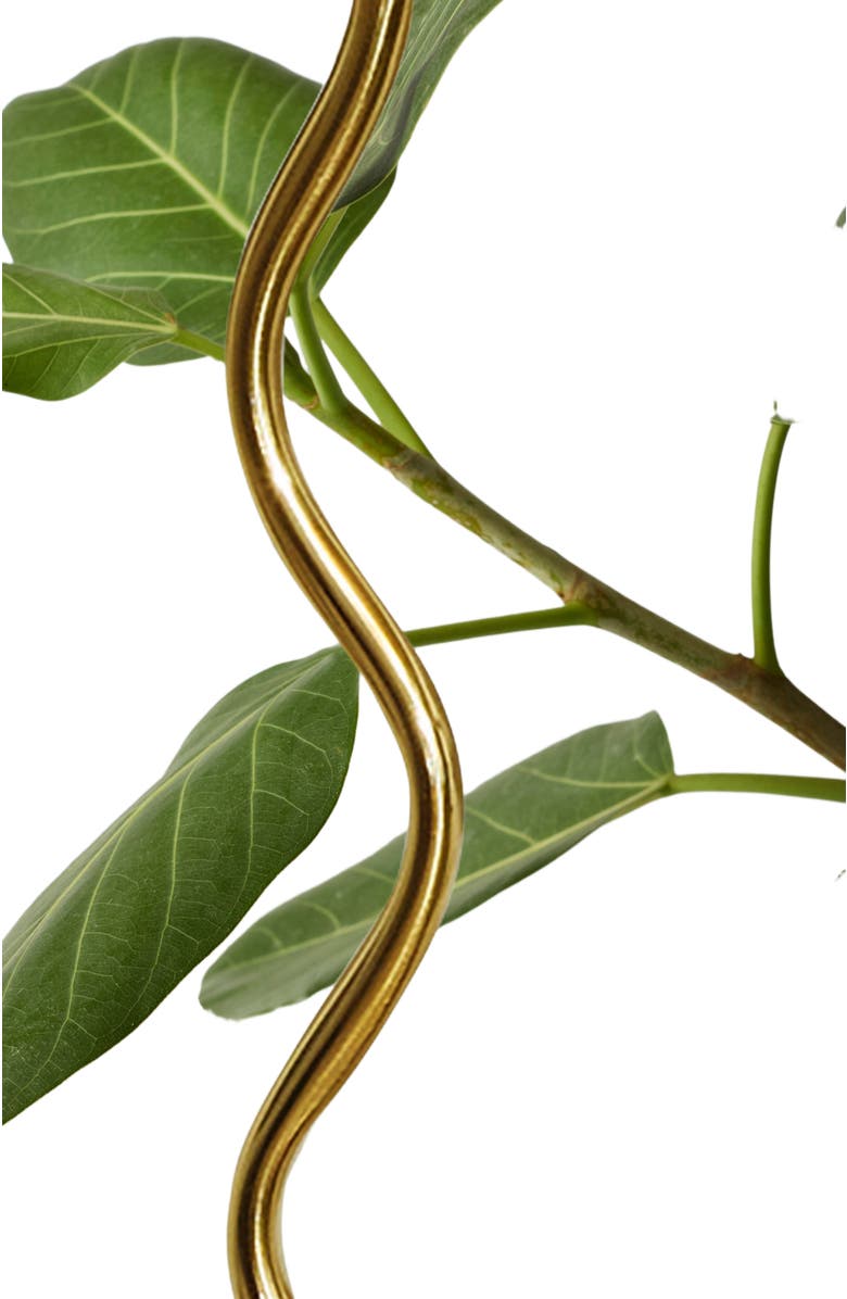 Brightech Squiggle 62" LED Modern Wavy Floor Lamp with Fabric Shade, Bulb Included, Alternate, color, Antique Brass