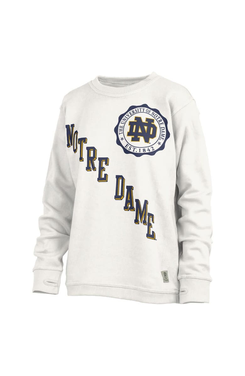 PRESSBOX Women's Pressbox White Notre Dame Fighting Irish Shoreline Sundown Pullover Sweatshirt, Main, color, 