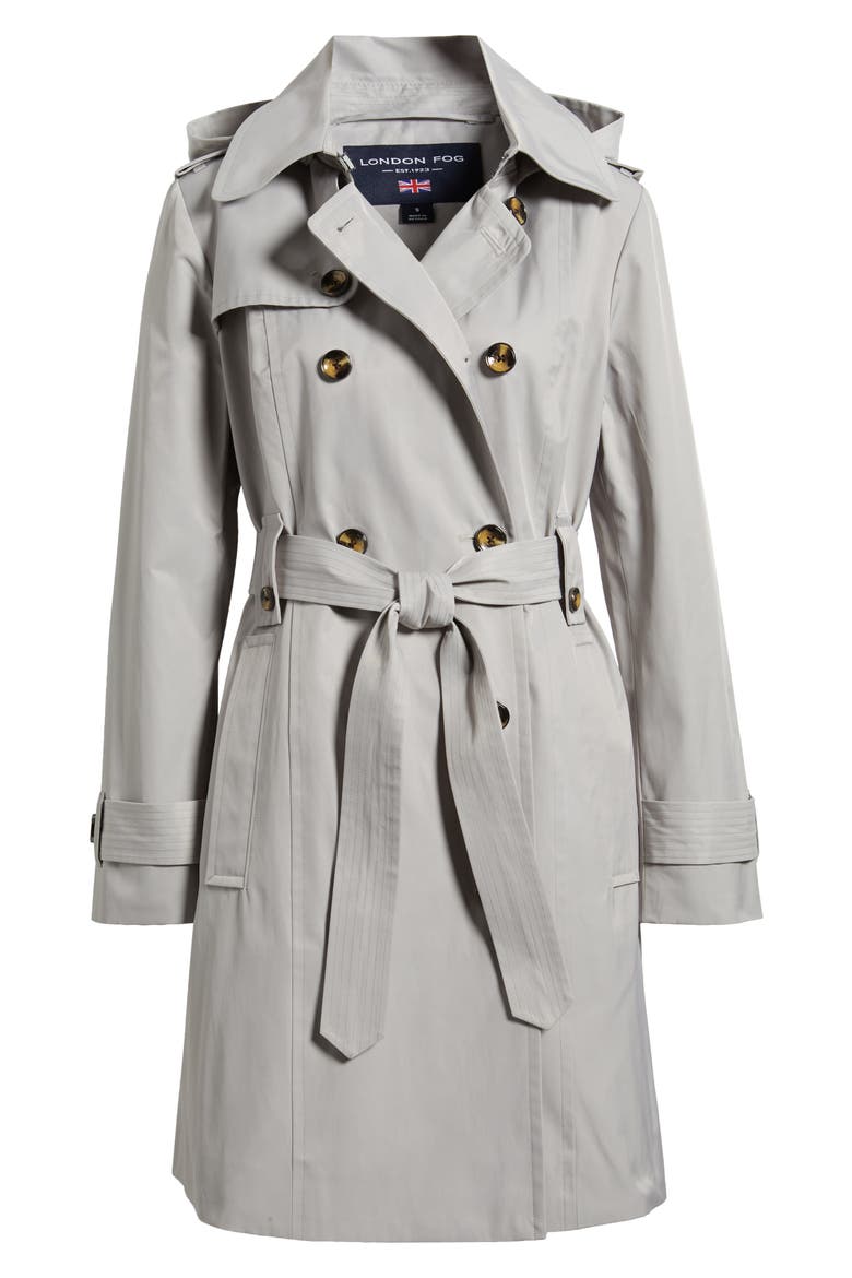 Missy Hooded Belted Trench Coat, Alternate, color, VOLCANIC ROCK