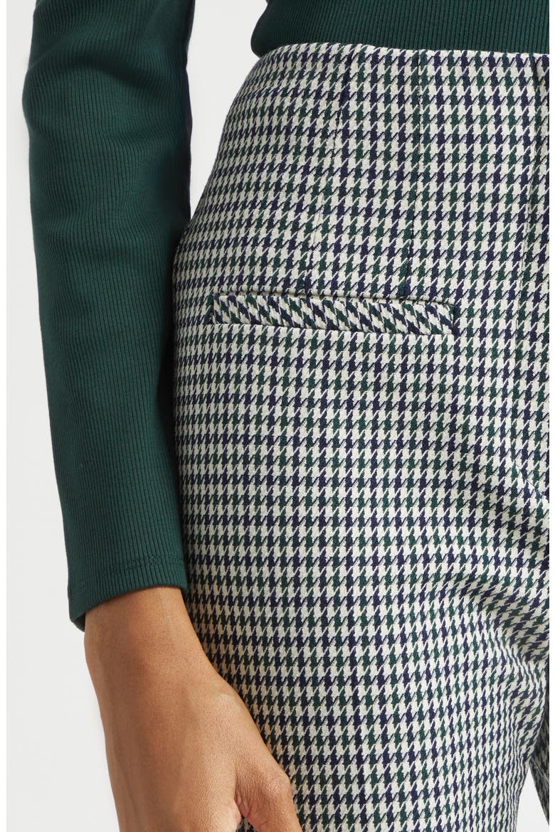 Kean Houndstooth Check Crop Pants, Alternate, color, NAVY/ DARK PINE MULTI