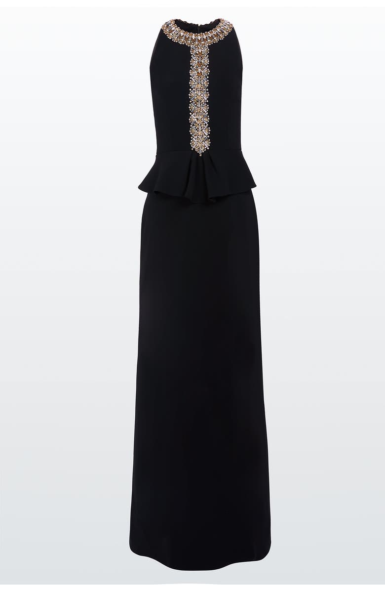 Jenny Packham Sulphice Maxi Dress, Main, color, Liquorice