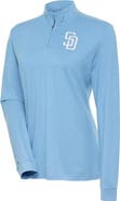 ANTIGUA Women's Antigua  Light Blue San Diego Padres Mentor Quarter-Zip Pullover Top