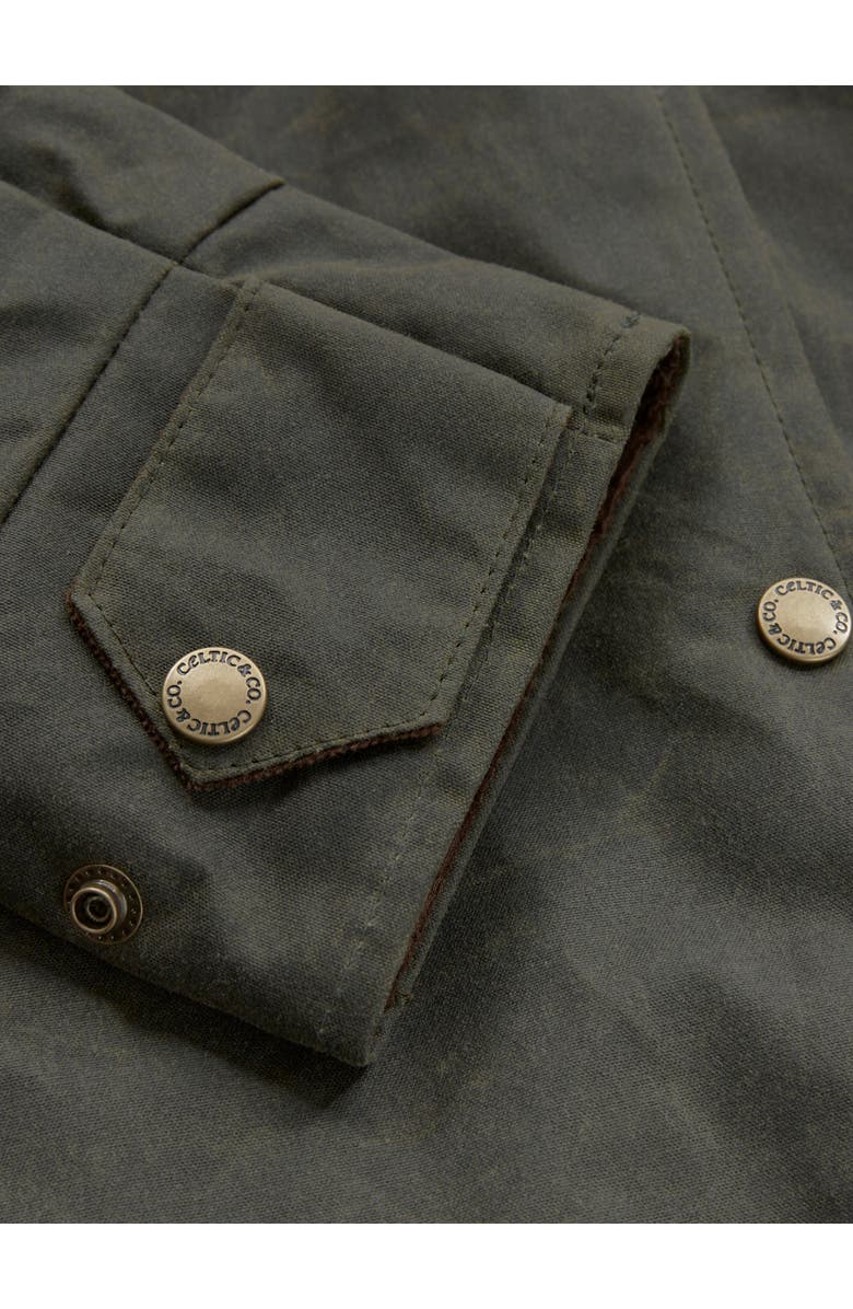 Celtic & Co. Wax Cotton Overshirt, Alternate, color, Olive