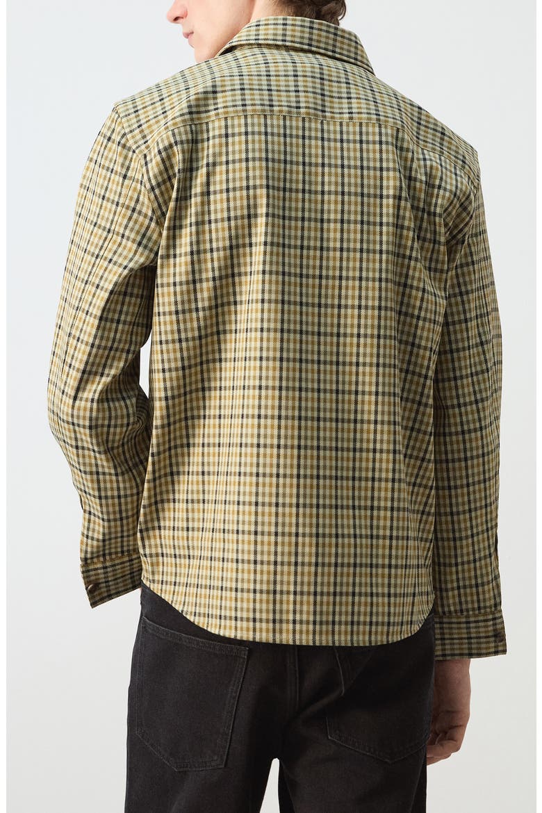 Plaid Print Shirt Jacket, Alternate, color, OLIVE GREEN