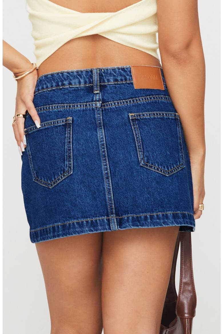 Nickei Denim Miniskirt, Alternate, color, MID WASH