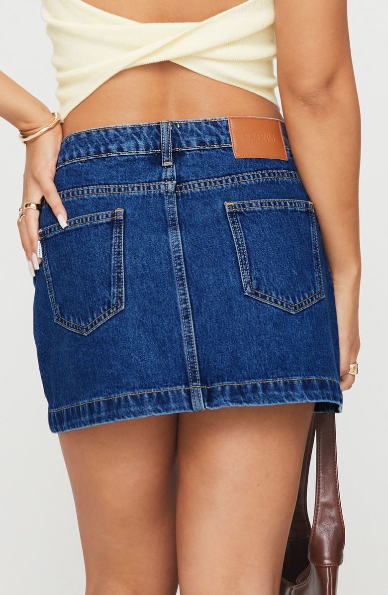 Princess Polly Nickei Denim Miniskirt, Alternate, color, Mid Wash