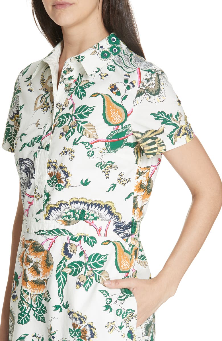 Tory Burch Tilly Floral Shirtdress, Alternate, color, 