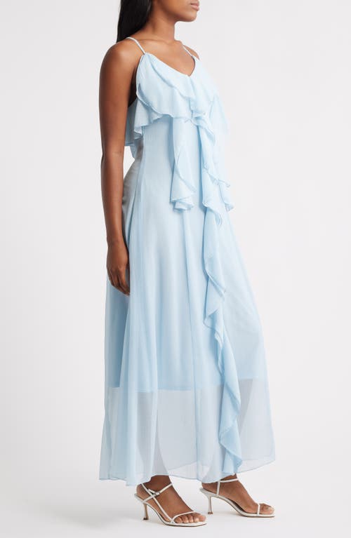 Vero Moda Camille Ruffle Detail Slipdress In Blue