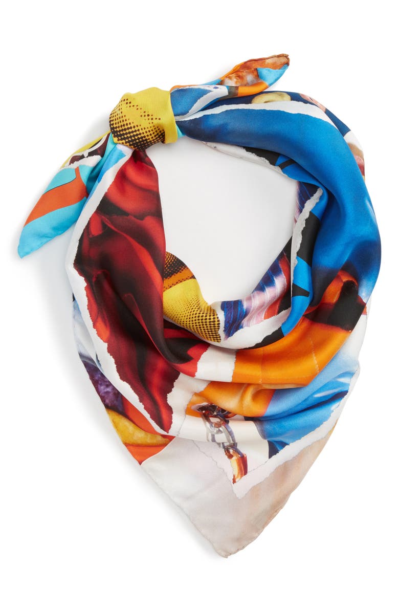 Moschino Silk Scarf, Alternate, color, 