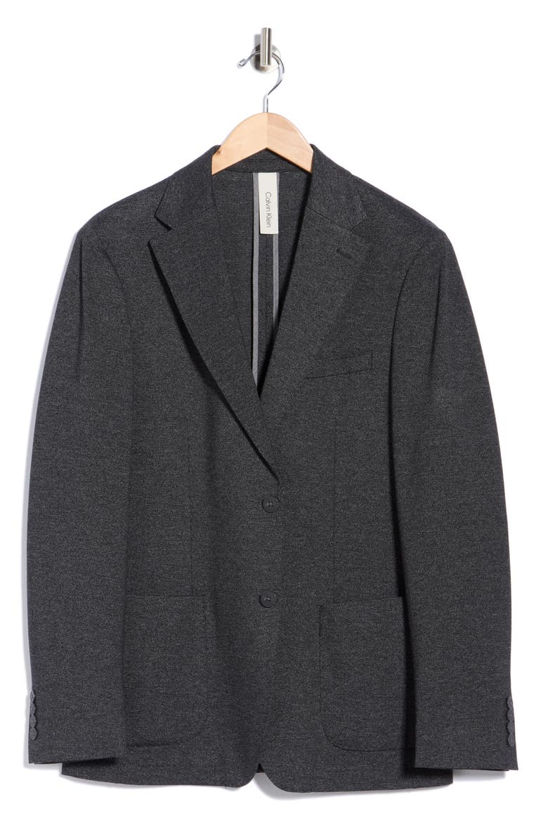 Two-Button Sport Coat, Alternate, color, DARK GREY SOLID KNIT