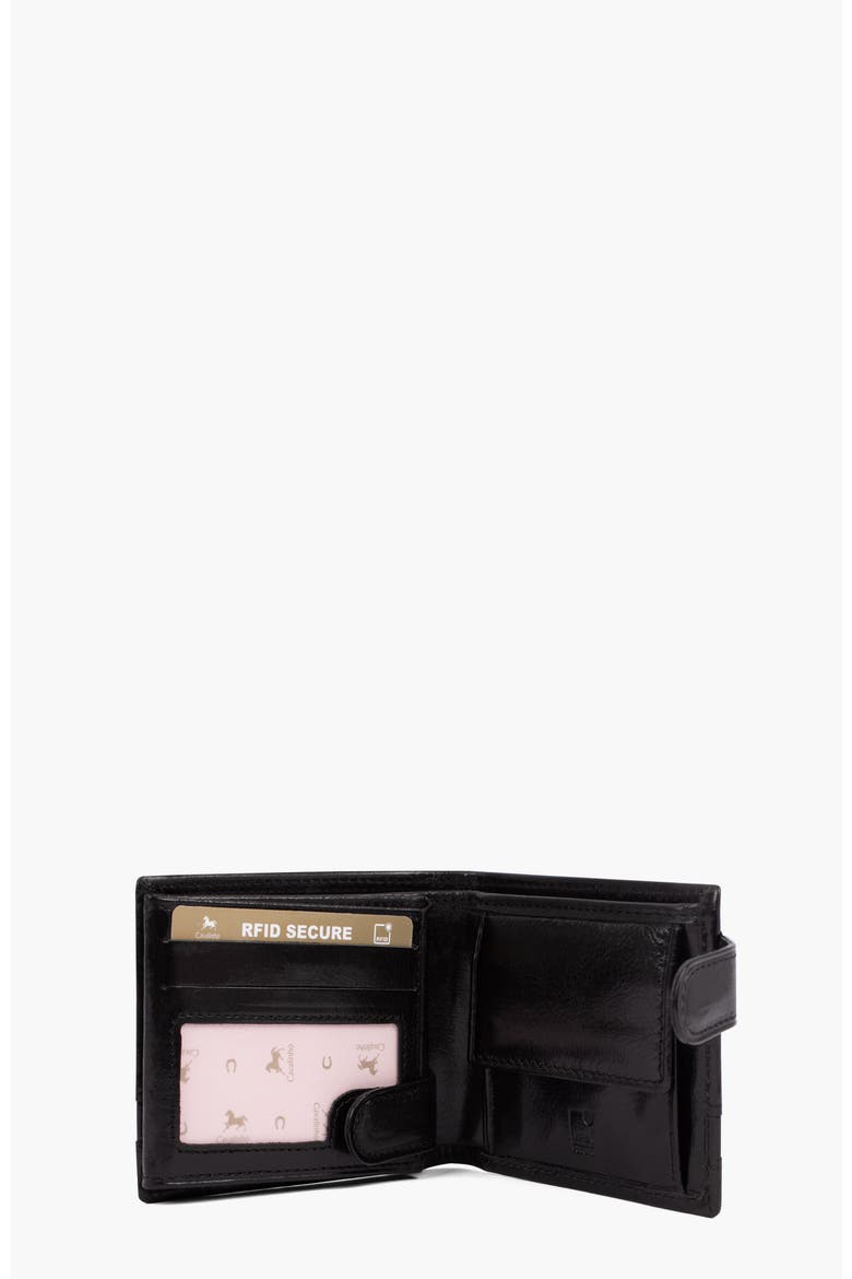 Di Cavallo Trifold Leather Wallet 586, Alternate, color, Black