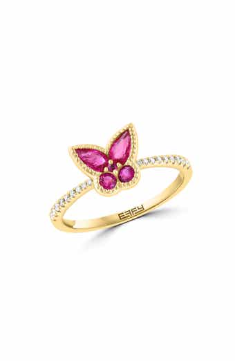 Diamond & Ruby Butterfly Ring