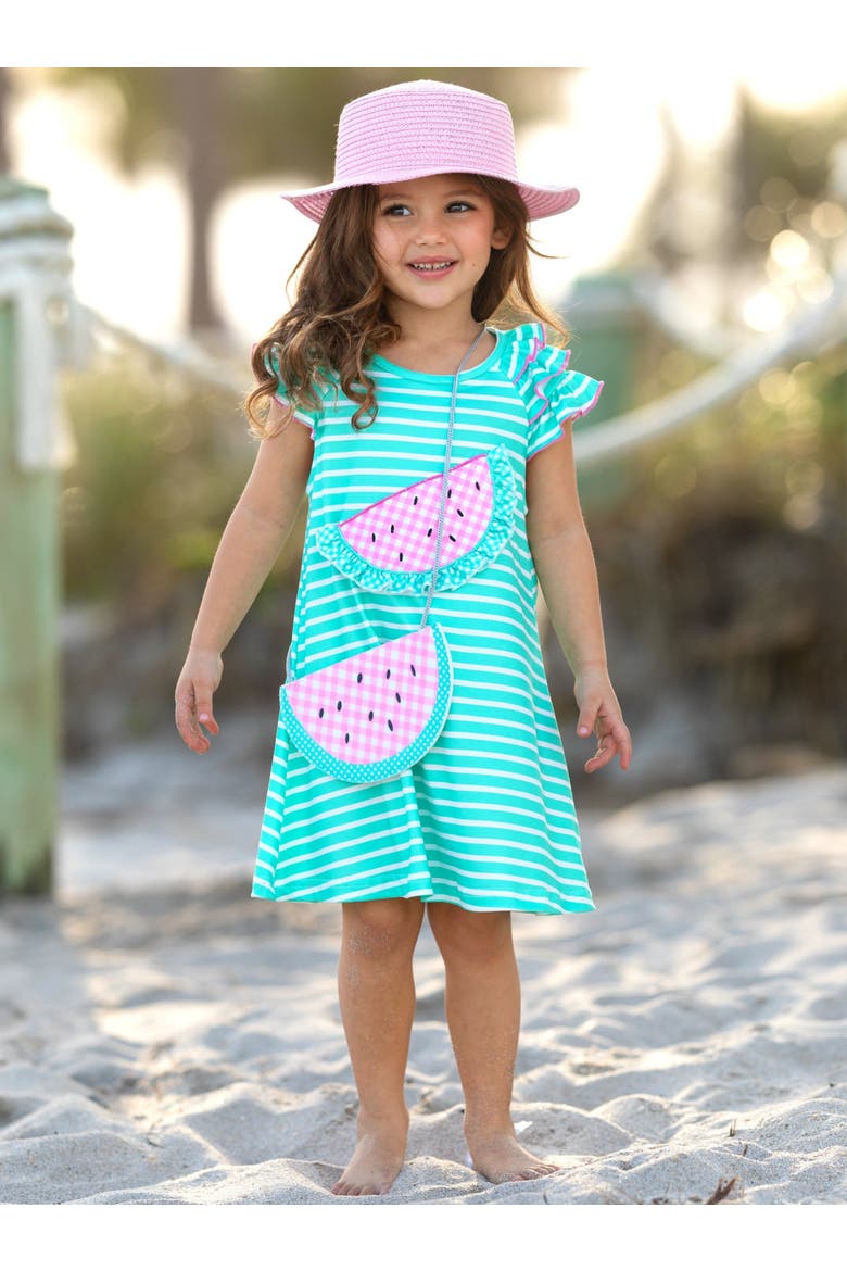 Girls Couture Cutie Watermelon Dress and Purse Set, Alternate, color, Green