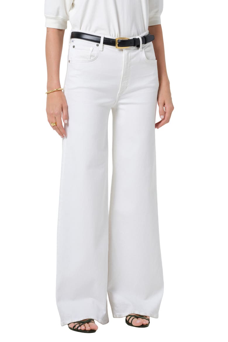 Lyra High Waist Wide Leg Jeans, Main, color, SOFT WHITE