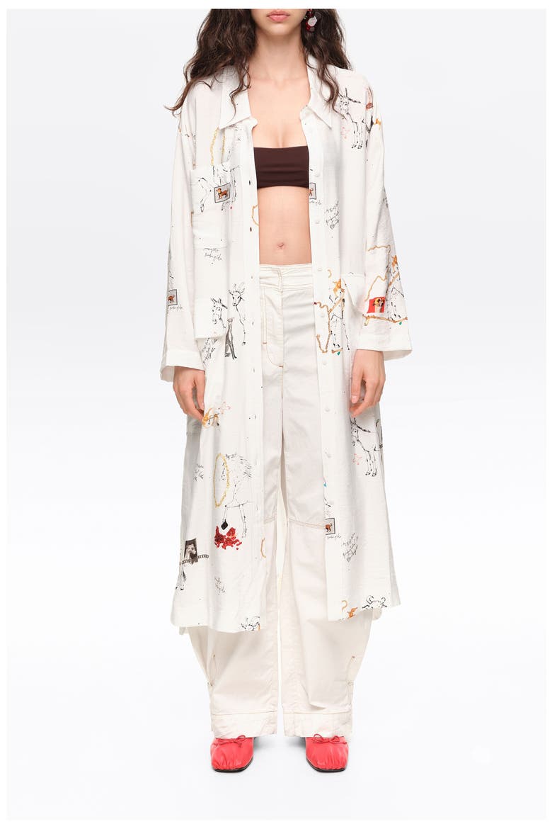 Chain Print Midi Shirt Dress, Alternate, color, COLLAGE ANIMAL CHAIN