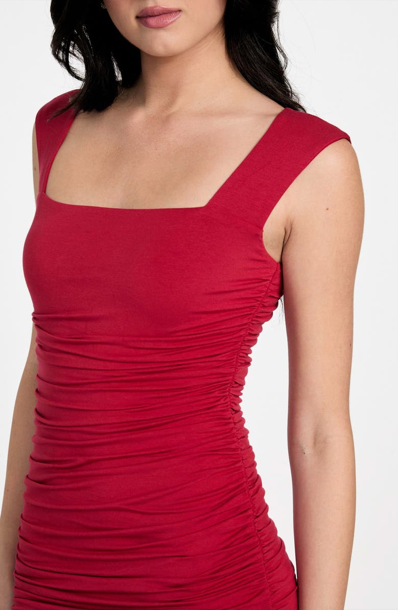 GUESS Nathaly Ruched Jersey Body-Con Minidress, Alternate, color, Siren Red