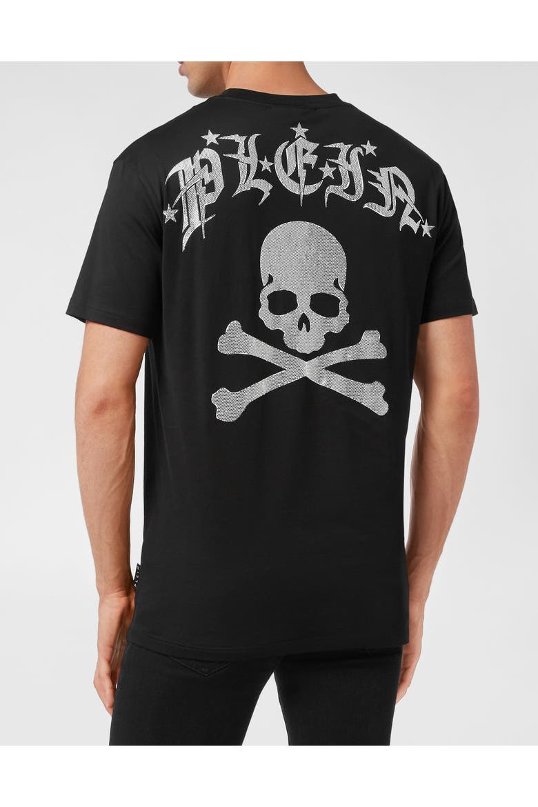 T-Shirt Round Neck Gothic Plein Men, Alternate, color, black