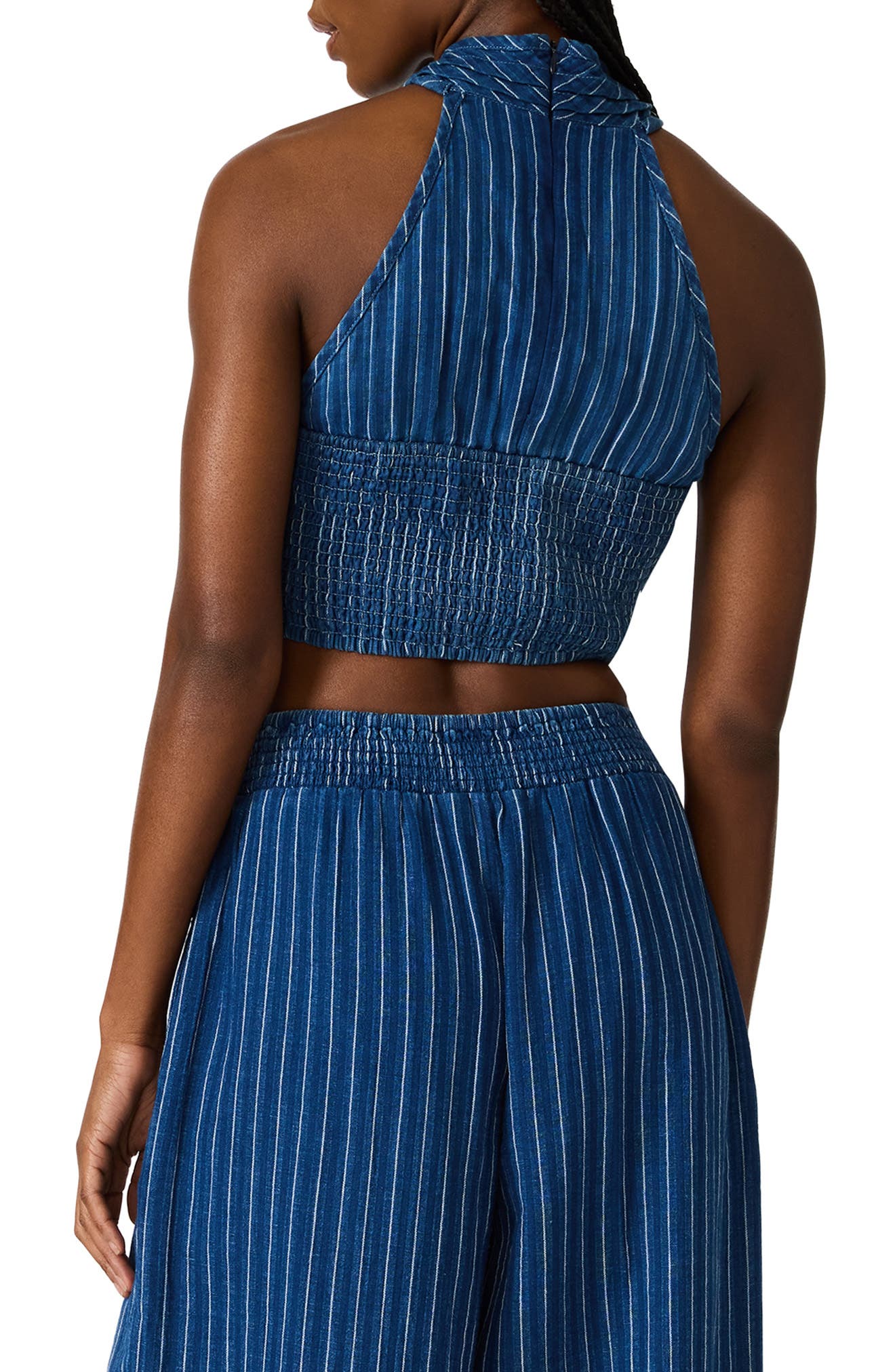 Winnie Stripe Cotton & Linen Crop Top - image 2