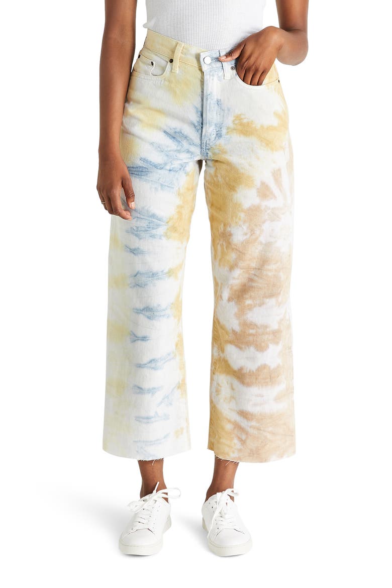 Devon High Waist Crop Wide Leg Jeans, Main, color, BOTANICAL TIE DYE