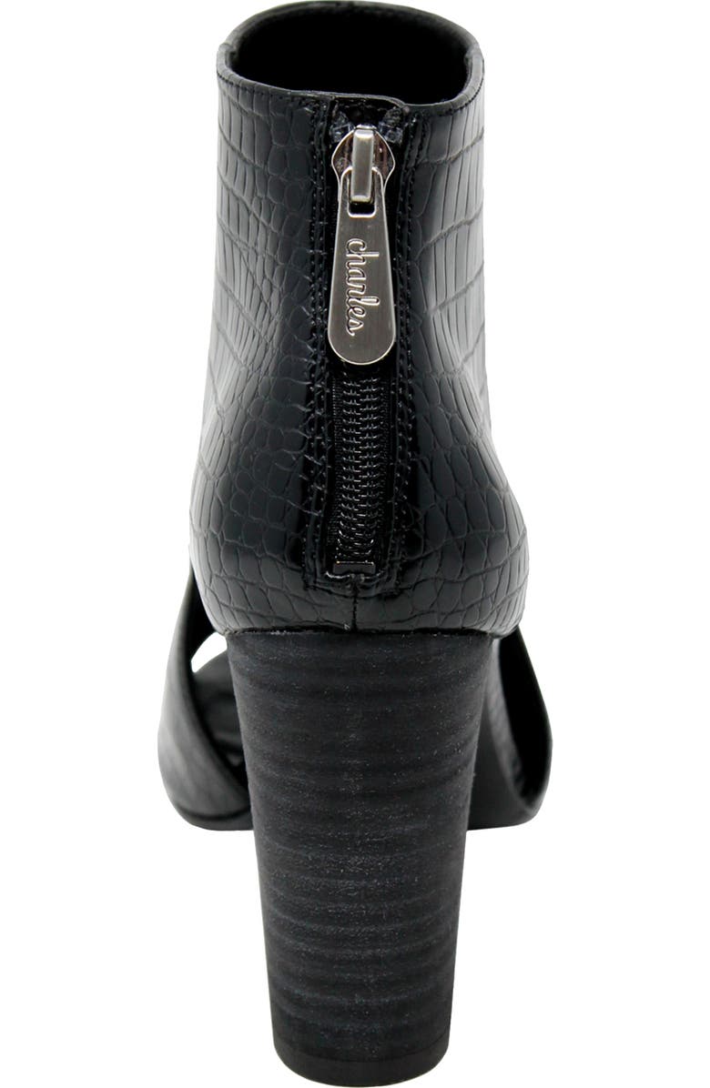 Charles by Charles David Fable Cutout Open Toe Bootie, Alternate, color, Black Croc Print