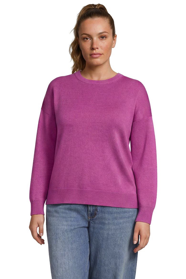 Plus Size Drifter Classic Cable Sweater, Main, color, Soft Raspberry Heather