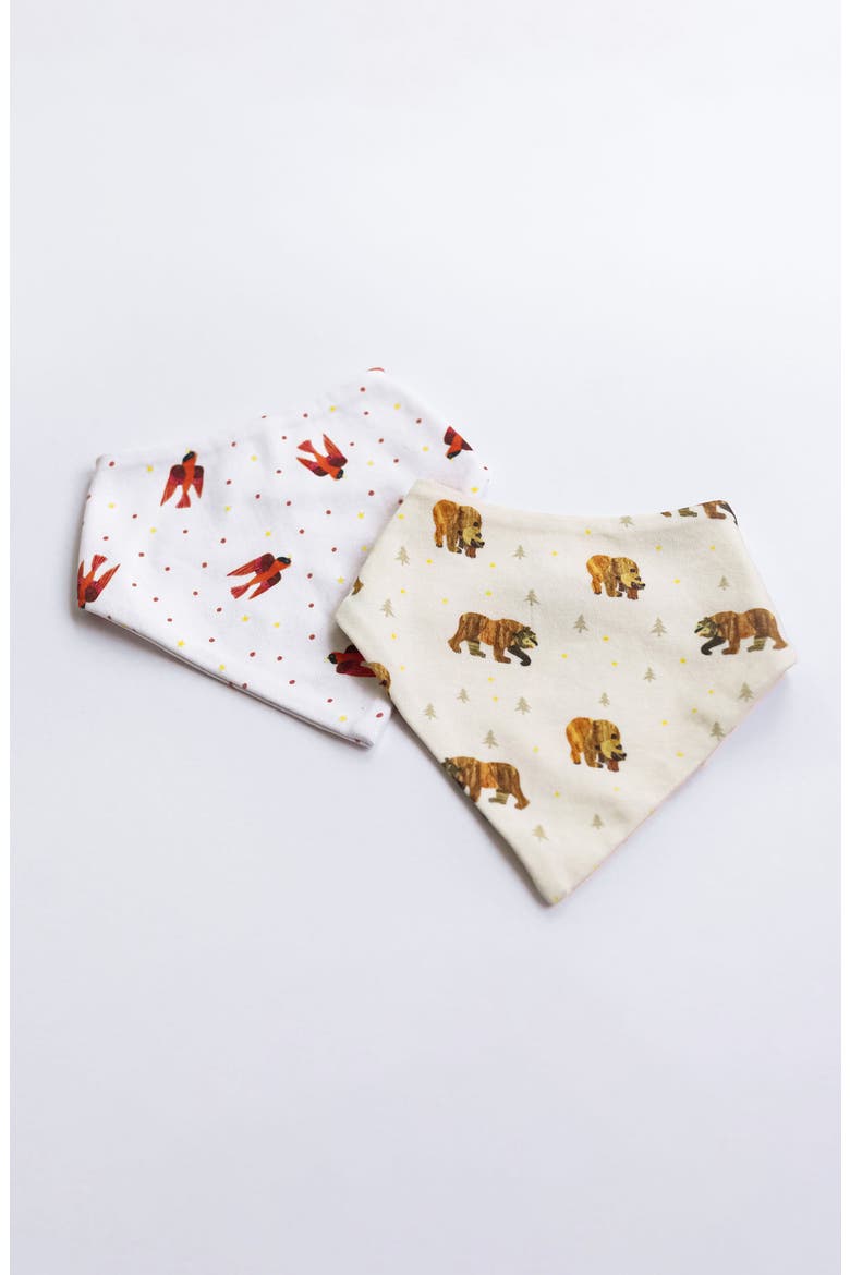 x The World of Eric Carle™ 2-Pack Organic Cotton Bandana Bibs, Alternate, color, BROWN BEAR